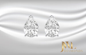 Pear Shaped Diamond Stud Earrings