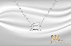 Emerald Shaped Diamond Pendant