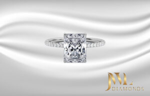 Emerald shaped Diamond Engagement ring